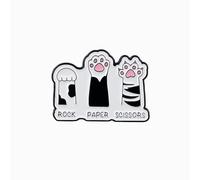 Rock Paper Scissors Cat Paw Enamel Pin, Playful Cat Humor Meme Pin Badges, Funny Animal Joke Lapel Brooch, Cute Pet Paw Badges, Kawaii Cartoon Brooch For Friend Animal Lover Pet Owner, Cute Kitten