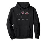 Rock Paper Scissors Cat Paws and Mittens in German Pullover Hoodie