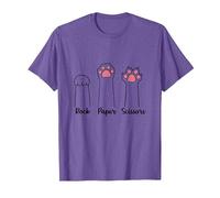 Rock Paper Scissors Cat Paws Cute Kitten Lover Cat T-Shirt, Men, Purple Heather, Medium