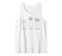 Rock Paper Scissors Cat Paws Cute Kitten Minimal Graphic Tank Top