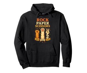 Rock Paper Scissors Cat Paws Game Funny Animal Art Pullover Hoodie