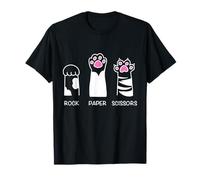 Rock Paper Scissors Cat Paws Gift Funny Humor Cats Lover T-Shirt