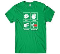 Rock Paper Scissors Hadouken Mens Funny Unisex T-Shirt-Large-Green