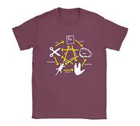 Rock Paper Scissors Mens T-Shirt Large Maroon Big Bang Theory Top Sheldon