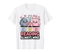 Rock Paper Scissors Teacher Literacy Reading Always Wins T-S T-Shirt
