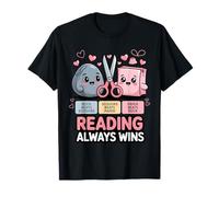 Rock Paper Scissors Teacher Literacy Reading Always Wins T-Shirt