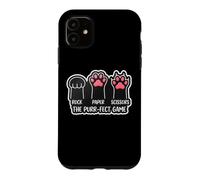 Rock Paper Scissors The Purr-fect Game Cat Owner Lover Paws Case for iPhone 11