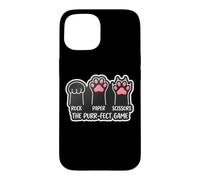 Rock Paper Scissors The Purr-fect Game Cat Owner Lover Paws Case for iPhone 15