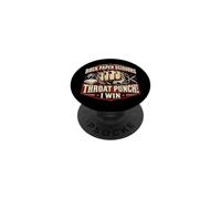 Rock Paper Scissors Throat Punch I Win Funny Game Joke PopSockets Adhesive PopGrip