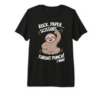 Rock Paper Scissors Throat Punch I Win Funny Sloth Costume Premium T-Shirt