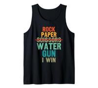 Rock Paper Water Gun I Win Funny Summer Game Tank Top