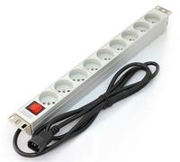 ROCK PDU 1U 10A 9x250V 2m aluminium power strip C14 A-19-STRIP-4-IMP