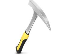 Rock Pick Hammer 28 oz - One-Piece Forged Steel Geology Hammer with Pointed Pick Tip & Shock-Dampening Grip for Rockhounding, Fossil Hunting, Prospecting, Mineral Digging & Light Masonry Chipping Tool