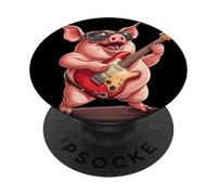 Rock Pig Bringing the Vibes with Electric Riffs PopSockets Adhesive PopGrip