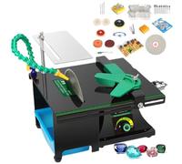 Rock Polisher Gem Faceting Machine, Mini Precision Driller 1850W, 800-12000 RPM Lapidary Equipment with Cooling Water Pipe