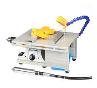 Rock Polishing Buffer Machine, 850W Bench Lathe for Grinding, Cutting, and Drilling with Flexible Shaft, Handle, and Universal Water Hose, 220V