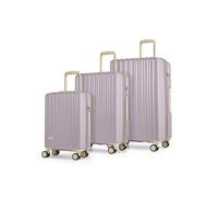 Rock Primrose Hard Shell Suitcase Set of 3 - Purple | Set Includes S, M & L Cases - Expandable Packing Space - 360 Swivel Wheels, TSA Lock - Lightweight Build - Stylish Shell