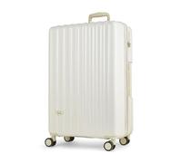 Rock Primrose Large Hard Shell Suitcase in Cream - Lightweight & Stylish Design, 360 Swivel-Wheels & TSA Combination Lock - 76x 47.5 x 25cm 91L Capacity
