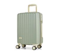 Rock Primrose Small Hard Shell Cabin Suitcase in Green - Lightweight & Stylish Design, 360 Swivel-Wheels & TSA Combination Lock - 55x37x22.5cm 33L Capacity