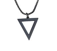 Rock Punk Mens Triangle Necklaces Jewelry, Simple Stainless Steel Metal Geometric Pendant,Father Gift Christmas Party Gift