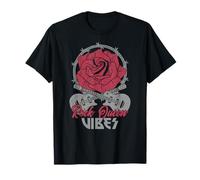 Rock Queen Vibes Guitar Vintage Women Rose ROCK Music T-Shirt
