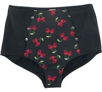 Rock Rebel by EMP Black Bikini Bottoms with Rockabilly Print and Buttons Bikini Bottom black S