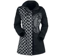 Rock Rebel by EMP Black/Grey Jacket with Studs and Print Winter Jacket grey black