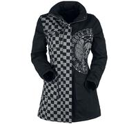 Rock Rebel by EMP Black/Grey Jacket with Studs and Print Winter Jacket grey black S