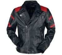 Rock Rebel by EMP Black/Red Leather Biker Jacket Leather Jacket black red 3XL
