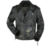 Rock Rebel by EMP Chaqueta de cuero estilo biker en gris oscuro Leather Jacket dark grey 4XL
