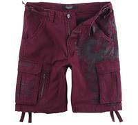 Rock Rebel by EMP Dark-Red Shorts with Prints Shorts burgundy M