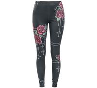 Rock Rebel by EMP Leggings with roses and crosses Leggings black 4XL