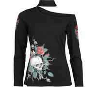Rock Rebel by EMP Longsleeve with skull and roses print Long-sleeve Shirt black M