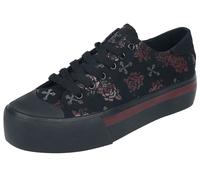 Rock Rebel by EMP LowCut platform trainers with cross and rose print Sneakers black EU38
