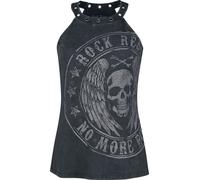 Rock Rebel by EMP Rock Rebel Top with Print and Eyelets Halternecks black XXL