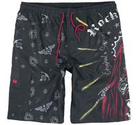 Rock Rebel by EMP Swim Shorts With Old School Print Swim Shorts black M