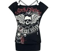 Rock Rebel by EMP T-shirt with wide neckline and chain details T-Shirt black L