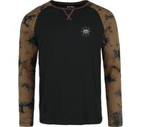 Rock Rebel by EMP Tie Dye Shirt with large print on back Long-sleeved Top black beige XL