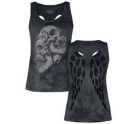 Rock Rebel by EMP Top with Front Print and Cut-Outs at the Back Top grey