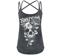 Rock Rebel by EMP Top with Vintage Wash and Print Top grey S