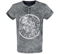 Rock Rebel by EMP Vintage-Look T-Shirt with Button Placket T-Shirt black XL