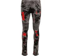 Rock Rebel by EMP Washed-look jeans with red highlights Jeans grey red W30L32