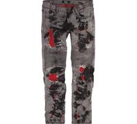 Rock Rebel by EMP Washed-look jeans with red highlights Jeans grey red W34L32