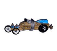 Rock Rebel Dragula Enamel Pin for The Munsters Fans, Hard Enamel, Black Nickel, Coffin Hot Rod, 3.75" Wide