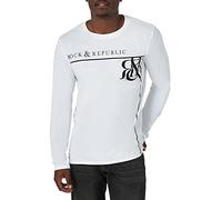 Rock & Republic Men's Long Sleeve T-Shirt, White, Medium