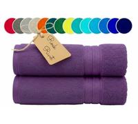 Rock Rivet 2x Large Jumbo Bath Sheets 500 GSM Big Bath Towels Super Absorbent 100% Egyptian Cotton Soft Hotel Quality XL Bathroom Towels Set (Purple)