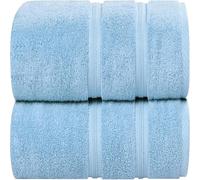 Rock Rivet Pack of 2 Extra Large Jumbo Bath Sheets 90 x 200 cm Oversized Larger Bath Towels 100% Egyptian Cotton Quick Dry XXL Super Big Size Towels Set 600-GSM (Sky Blue)