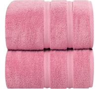 Rock Rivet Pack of 2 Extra Large Jumbo Bath Sheets 90 x 200 cm Oversized Larger Bath Towels 100% Egyptian Cotton Quick Dry XXL Super Big Size Towels Set 600-GSM (Pink)