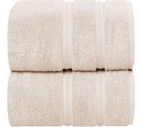 Rock Rivet Pack of 2 Extra Large Jumbo Bath Sheets 90 x 200 cm Oversized Larger Bath Towels 100% Egyptian Cotton Quick Dry XXL Super Big Size Towels Set 600-GSM (Ivory)
