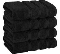 Rock Rivet Pack of 4 Large Bath Towels Set (70 x 140 cm) - Premium 100% Egyptian Cotton 600 GSM - Quick Dry Highly Absorbent Soft Feel Towels Perfect for Daily Use (Black)